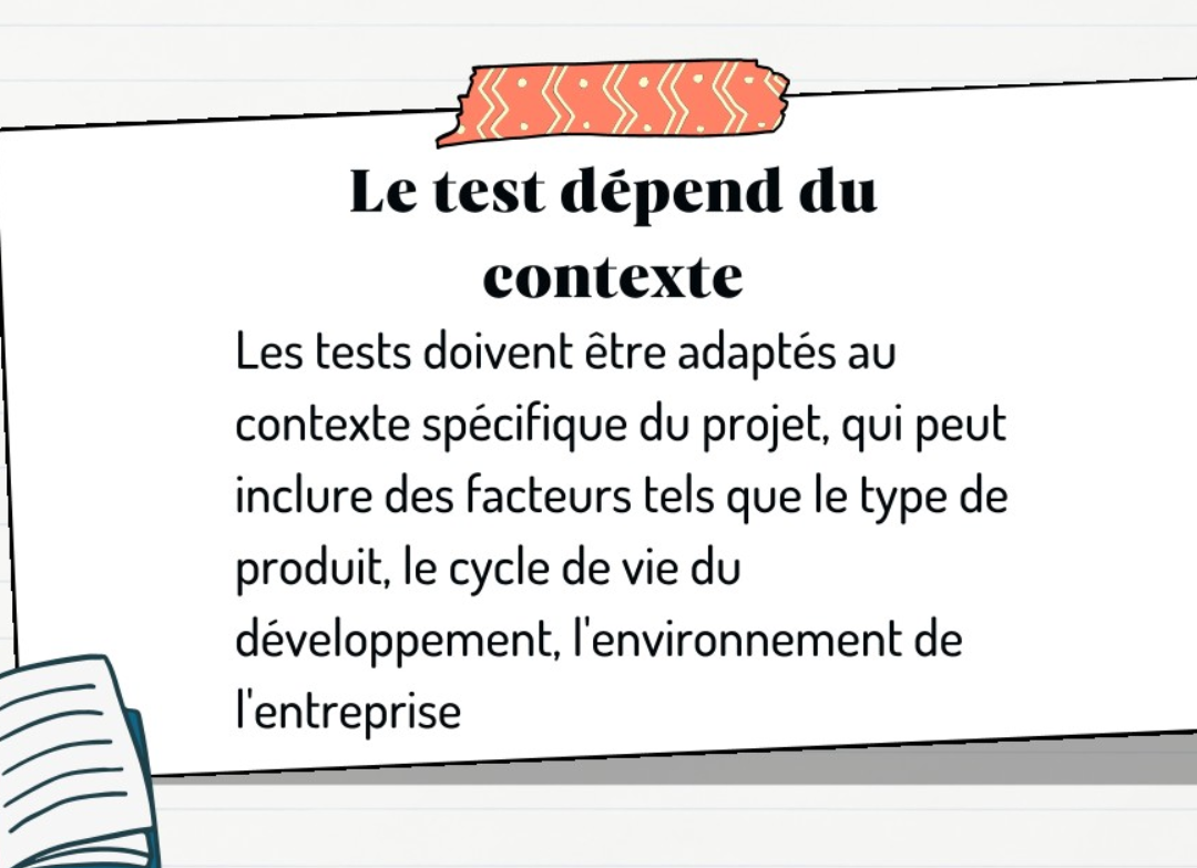 Les tests selon le contexte